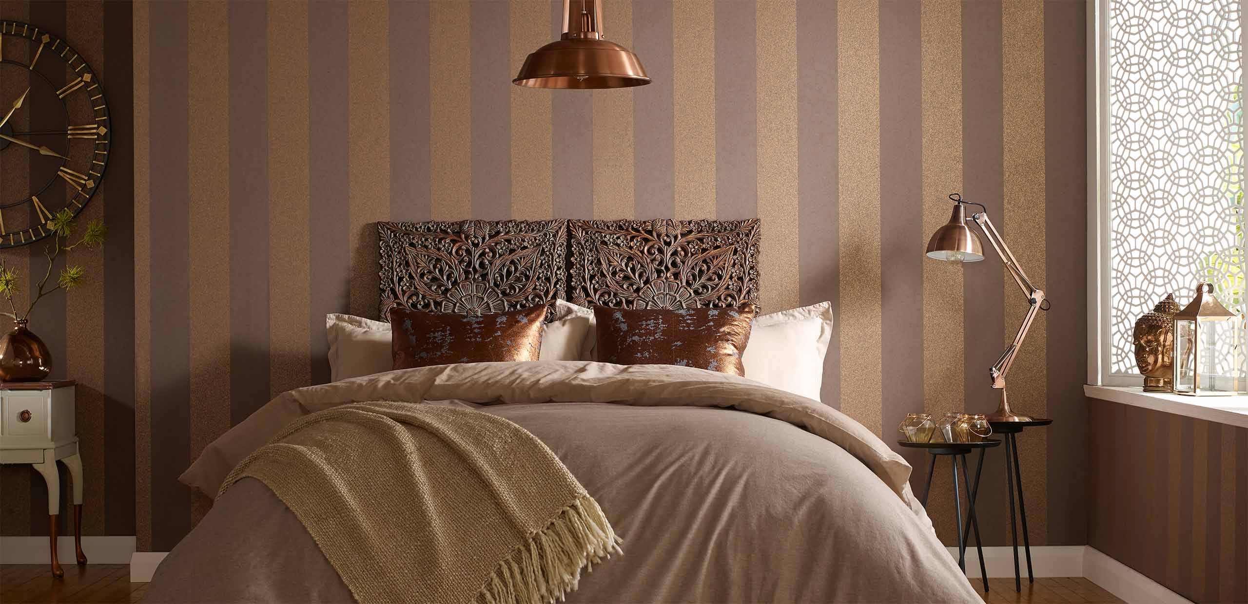 Elegant Wallpaper For Bedroom Wall Decor Idea Bazaar - 2560x1240 Wallpaper  