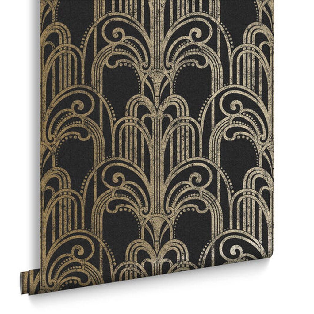 Art Deco Black & Gold Wallpaper - Silver Art Deco - HD Wallpaper 