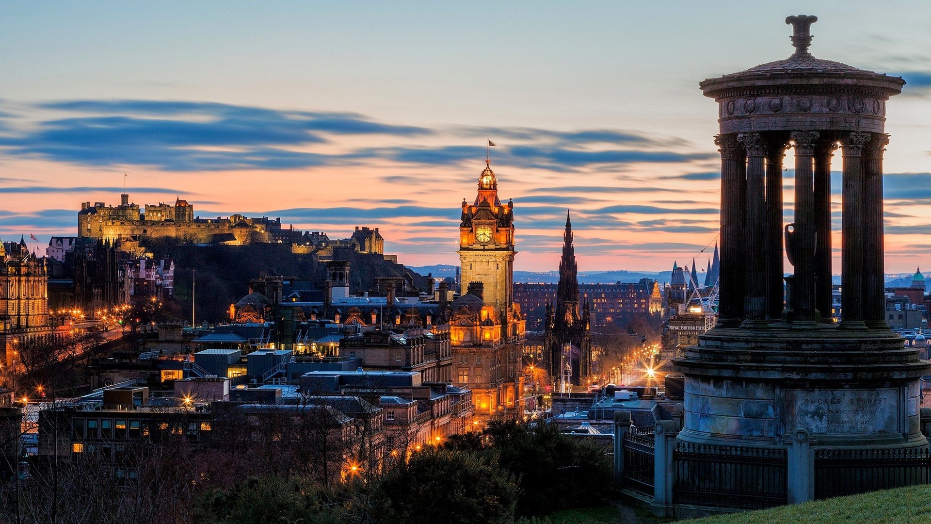 Scotland Edinburgh Hd Wallpapers - Dugald Stewart Monument - HD Wallpaper 