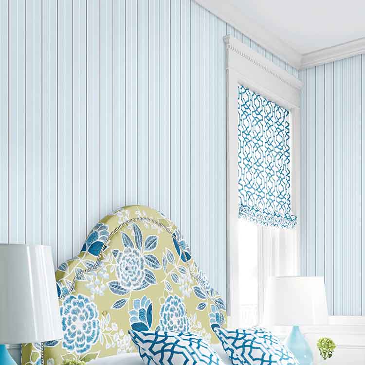 Light Blue Stripes Design Non-woven Wallpaper For Bedroom - Light Blue  Design Wallpaper For Bedroom - 750x750 Wallpaper 