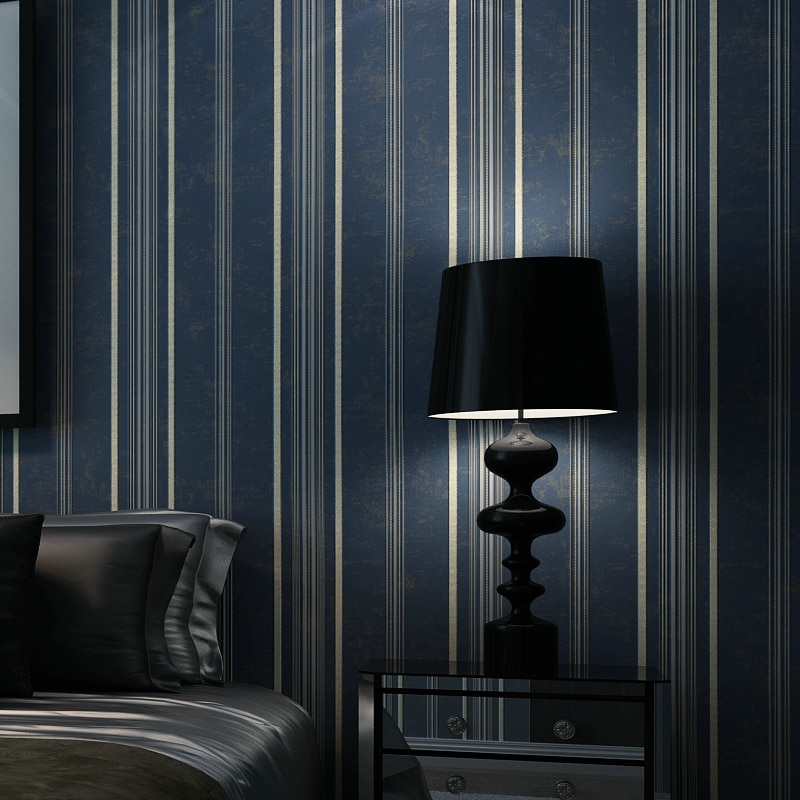 Navy Black Stripe Wall - HD Wallpaper 