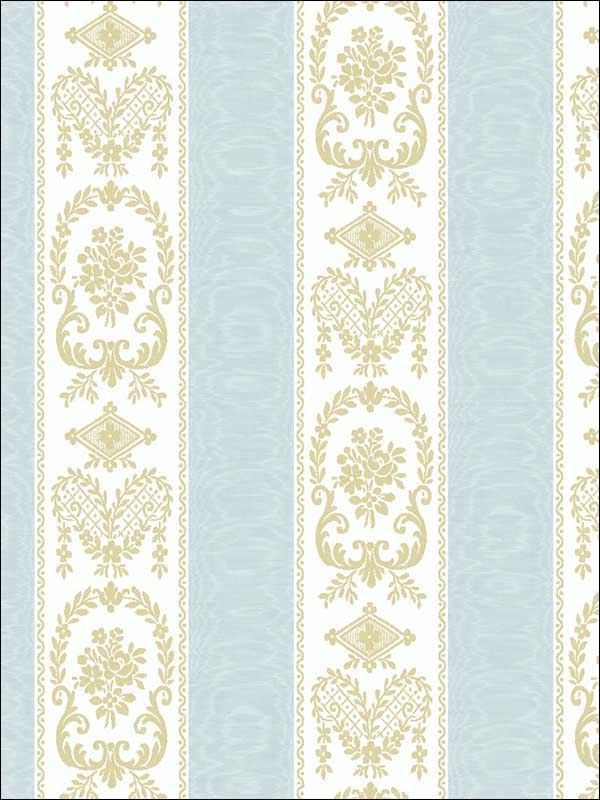 Classic Morie Stripe Bright Blue And Gold Wallpaper - Lace - HD Wallpaper 