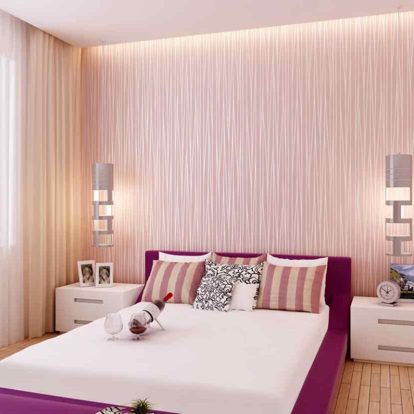 Modern Fashion Striped Wallpaper Luxury Living Room - Bedroom Wallpaper Grey And Pink - HD Wallpaper 