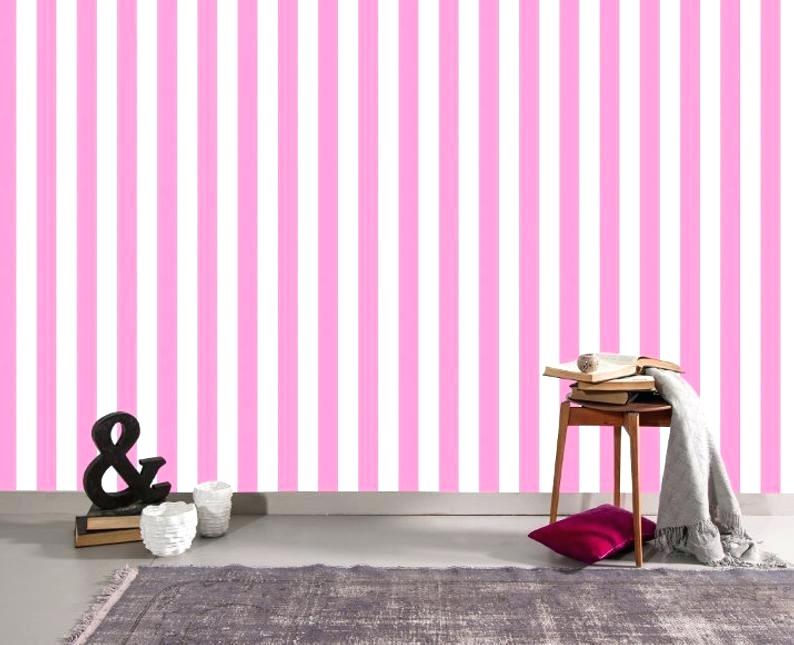 Image 0 Pink And White Striped Bedroom Walls Stripes - Tapestry - HD Wallpaper 