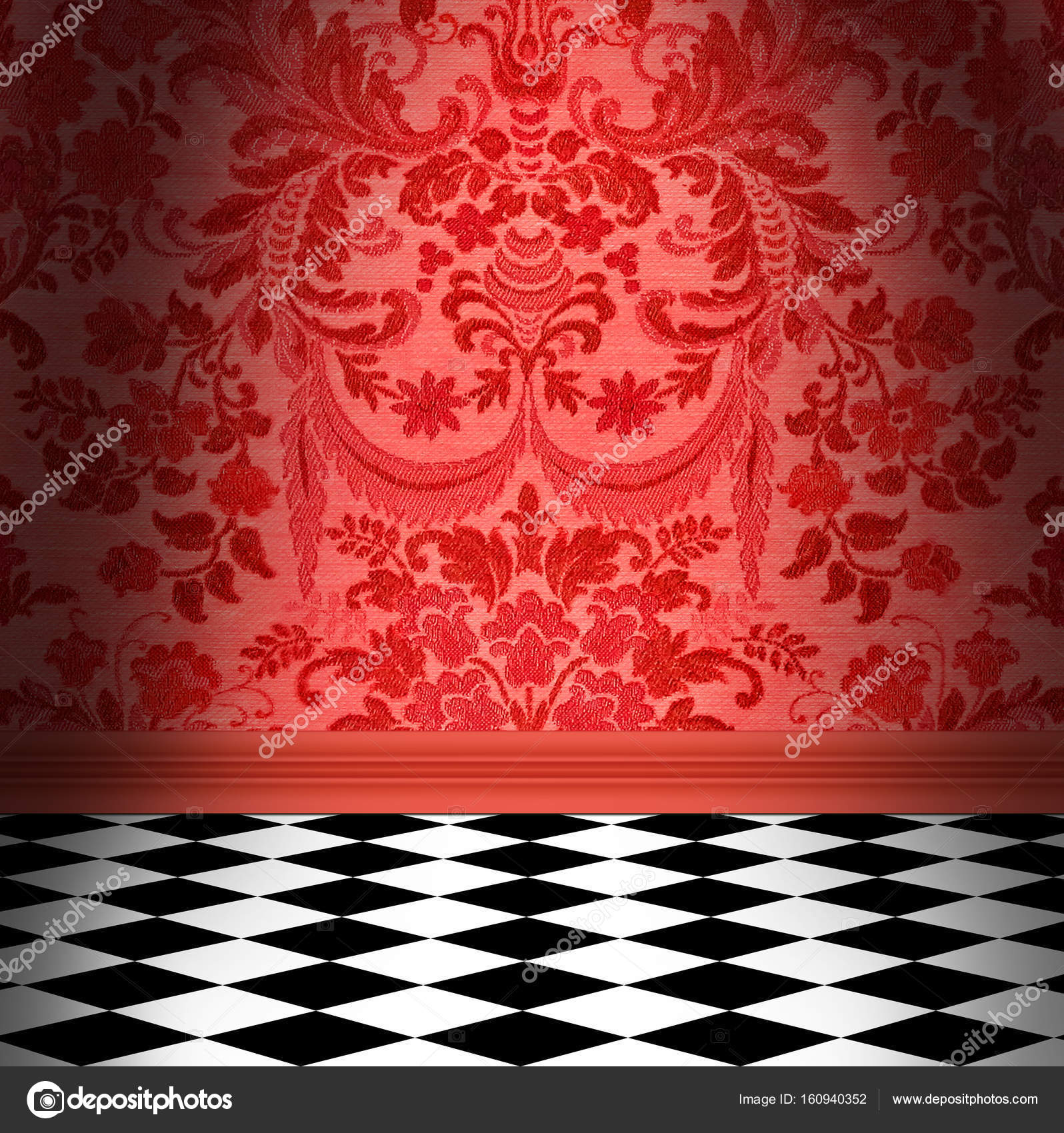 Carta Da Parati Damascato Rosso - HD Wallpaper 