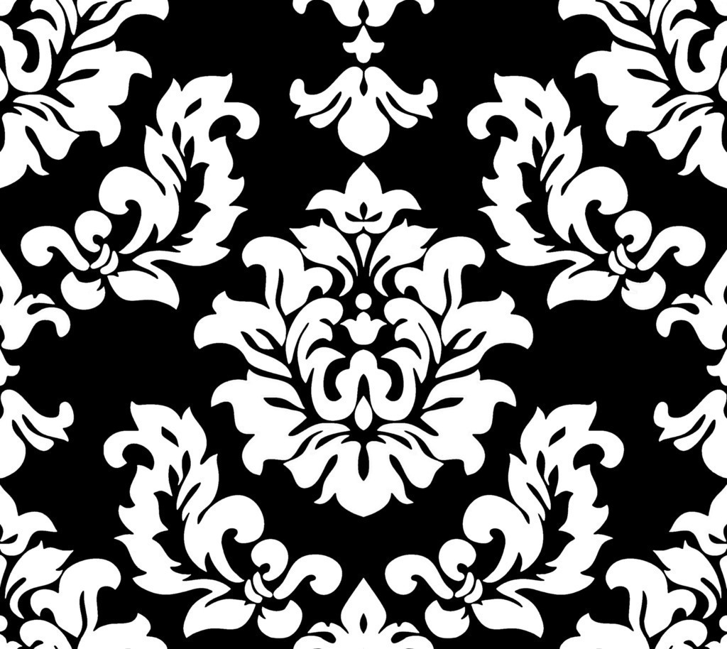 Riley Blake Designs Mystique Mystique Damask Black - Black And White Damask Background - HD Wallpaper 