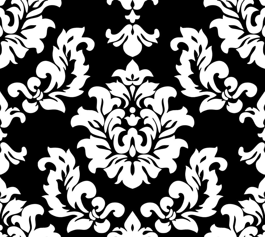 Riley Blake Designs Mystique Mystique Damask Black - Black And White Damask Background - HD Wallpaper 