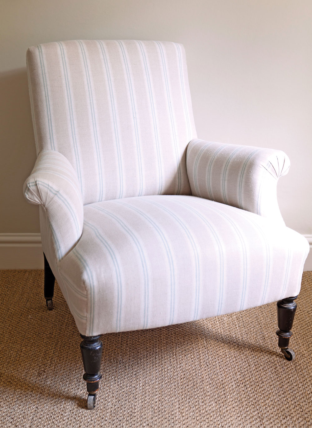 Duck Egg Striped Chair - Club Chair - HD Wallpaper 