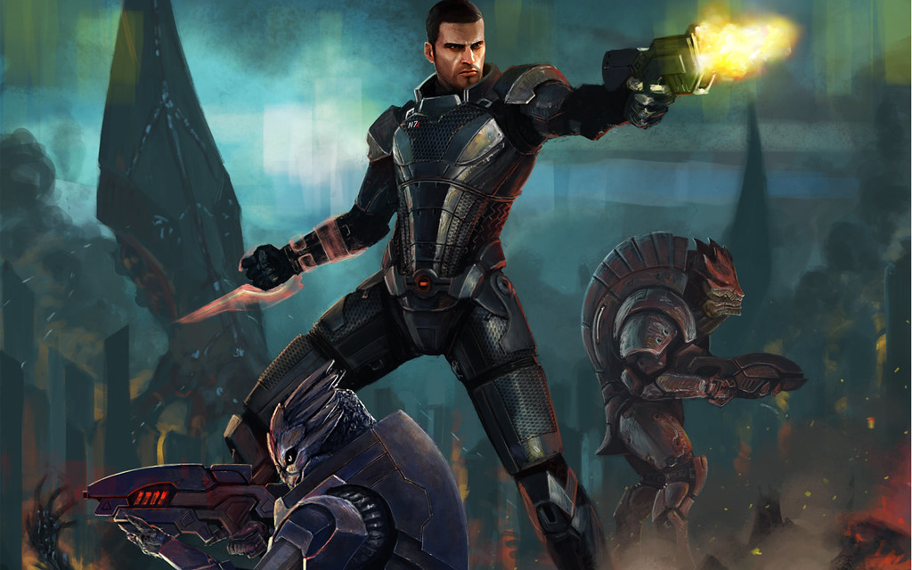 Mass Effect Shepard Art - HD Wallpaper 