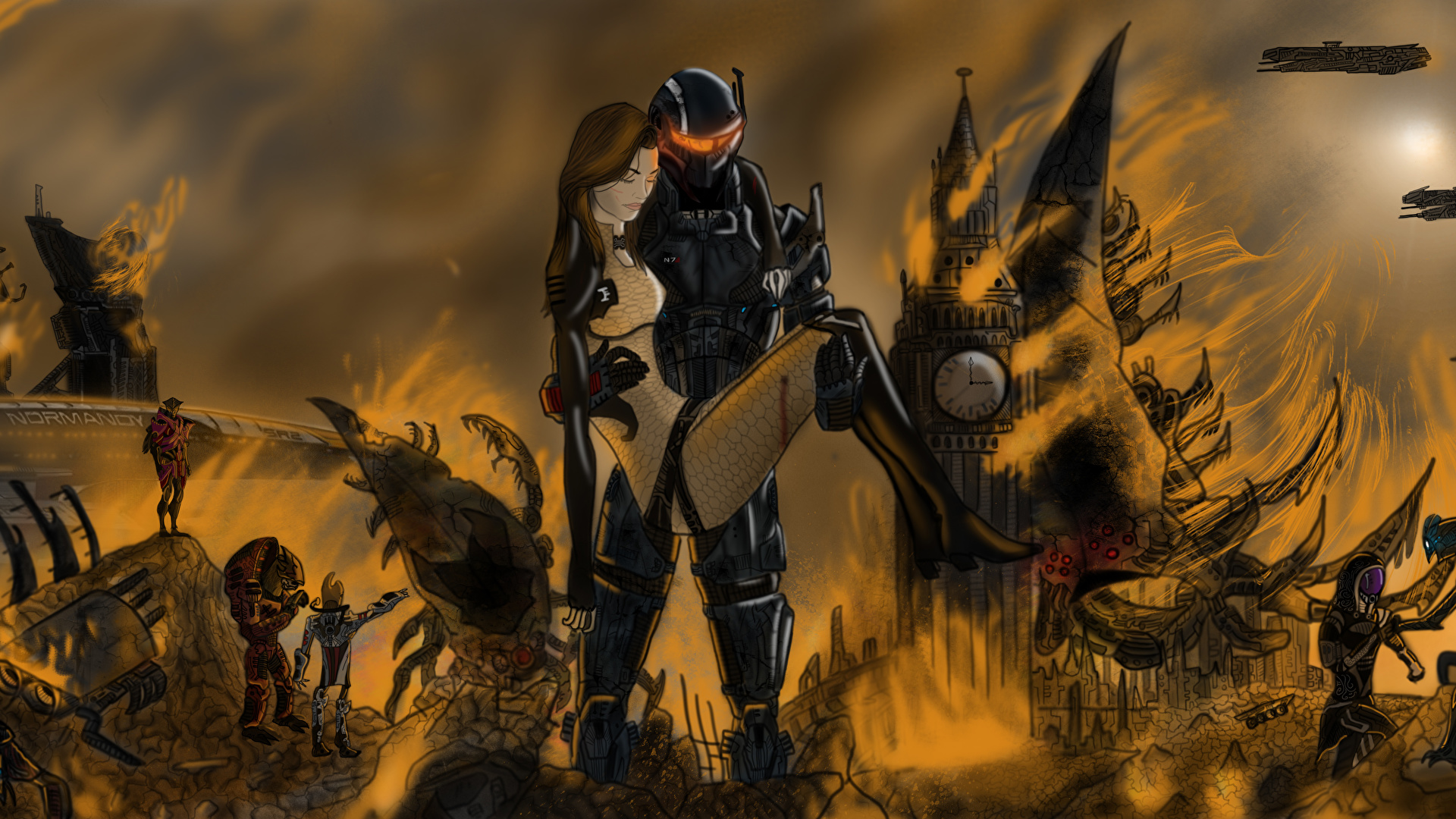 Mass Effect Occitania N7 - HD Wallpaper 