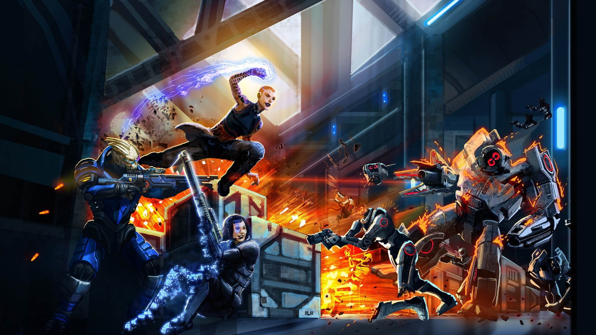 Mass Effect Party Fan Art - HD Wallpaper 