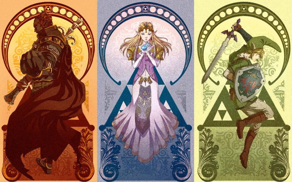 Zelda Link Ocarina Master Sword Ganondorf Nintendo - Legend Of Zelda Link Zelda And Ganon - HD Wallpaper 