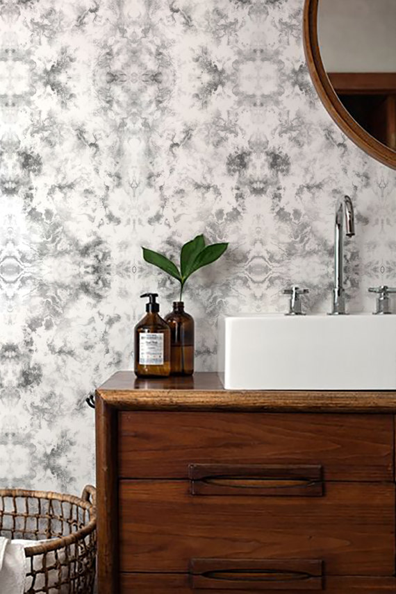 Luxe For Less- Marble Wallpaper For Your Home Gray - Black And White Bohemian - HD Wallpaper 