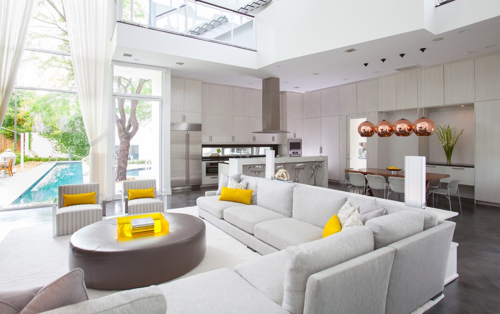 Houston Bright Yellow Wallpaper With Contemporary Range - Interior Design - HD Wallpaper 