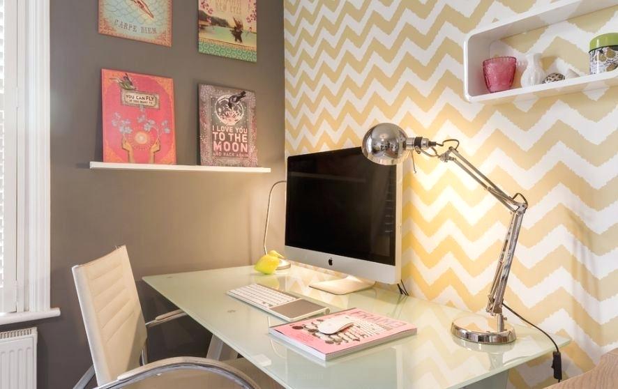 Home Office Wallpaper With Grasscloth How To A Space - Home Office - HD Wallpaper 