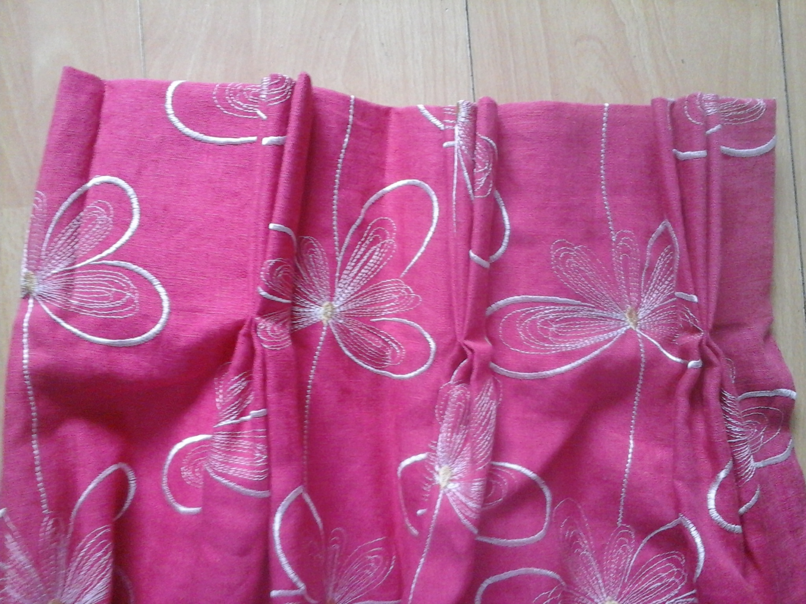 Homebase Pink Floral Pair Of Curtains With Ties 72 - Stitch - HD Wallpaper 