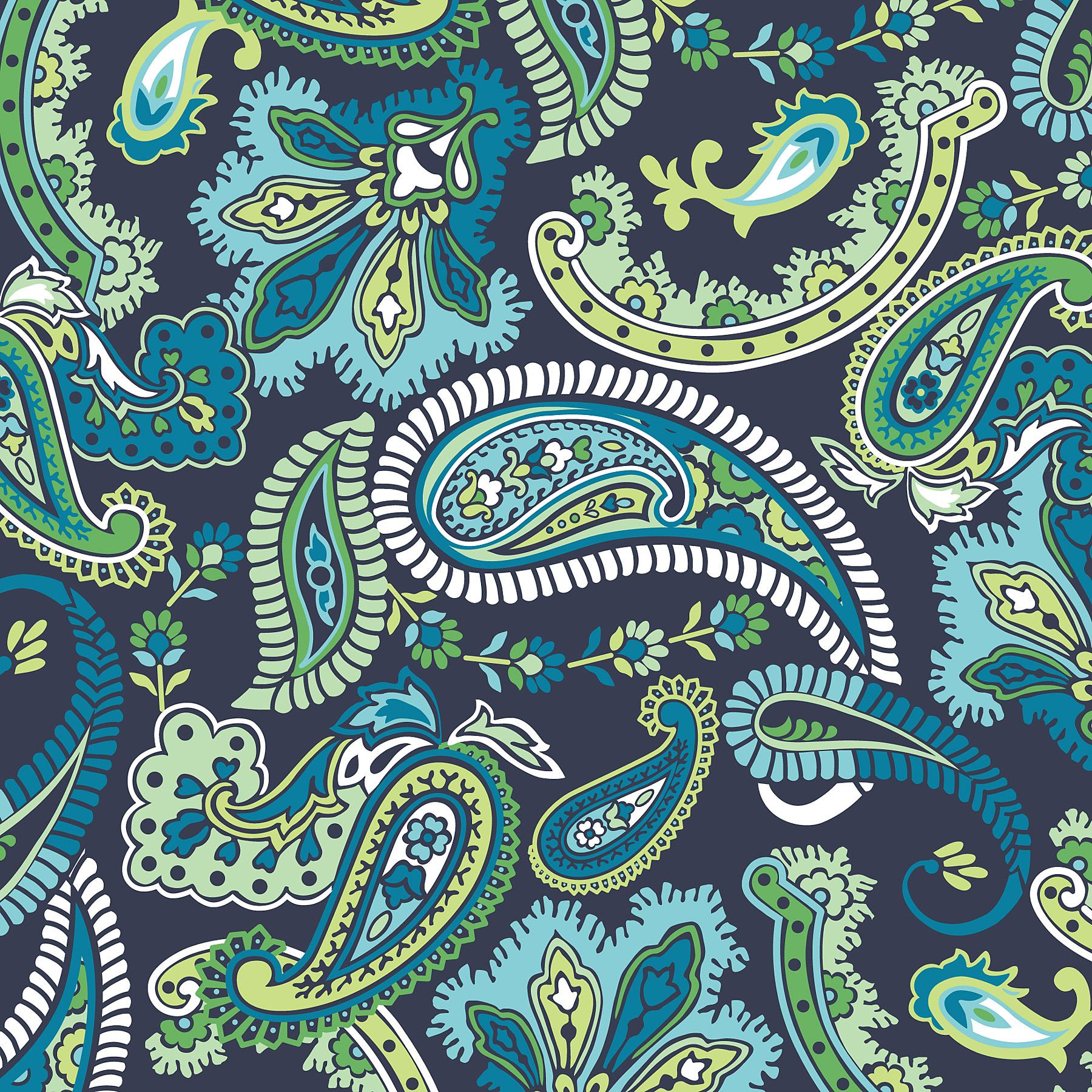 Blue And Green Paisley - HD Wallpaper 