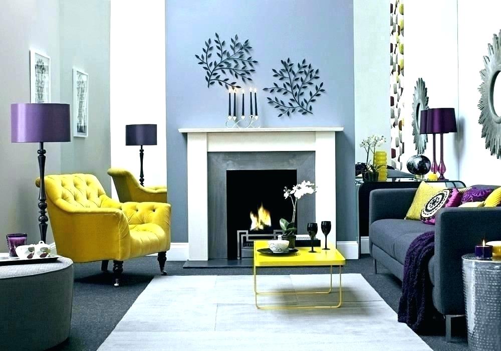 Grey Blue And Yellow Living Room Ideas - HD Wallpaper 