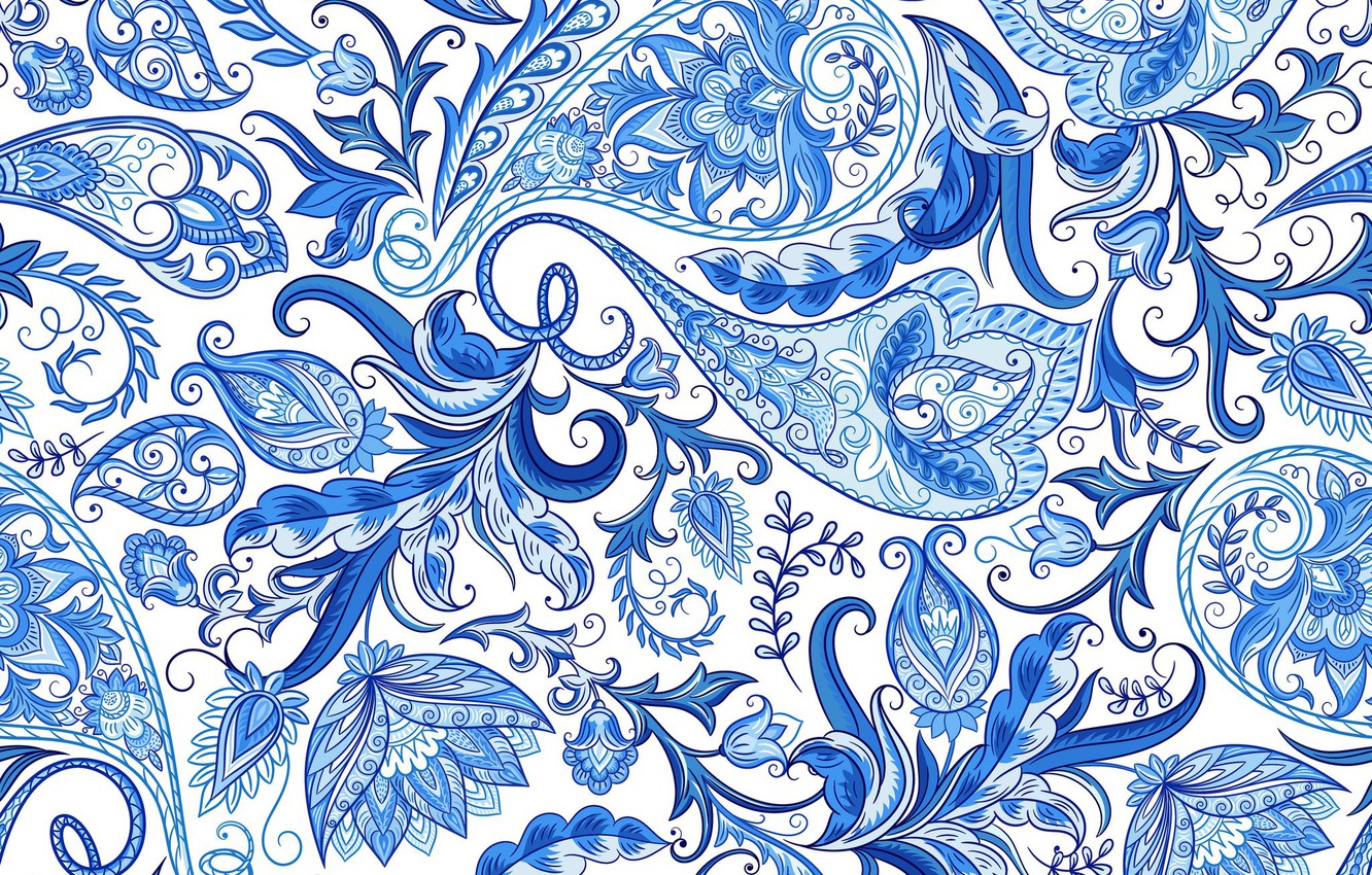 Photo Wallpaper Flowers, Pattern, Texture, White Background, - Tea Tray Drawing Bramha Design - HD Wallpaper 
