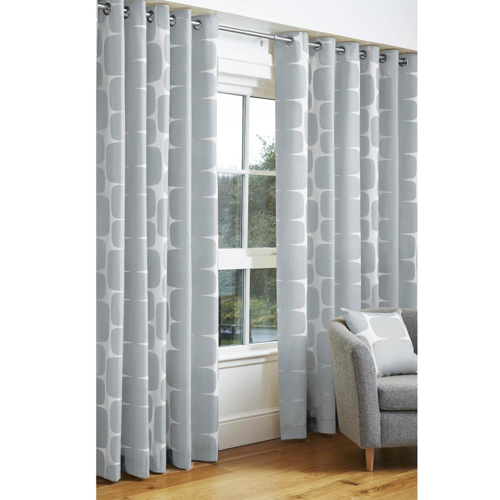 Scion Lohko Eyelet Headed Curtains Silver - Scion Curtain Fabric Fox - HD Wallpaper 