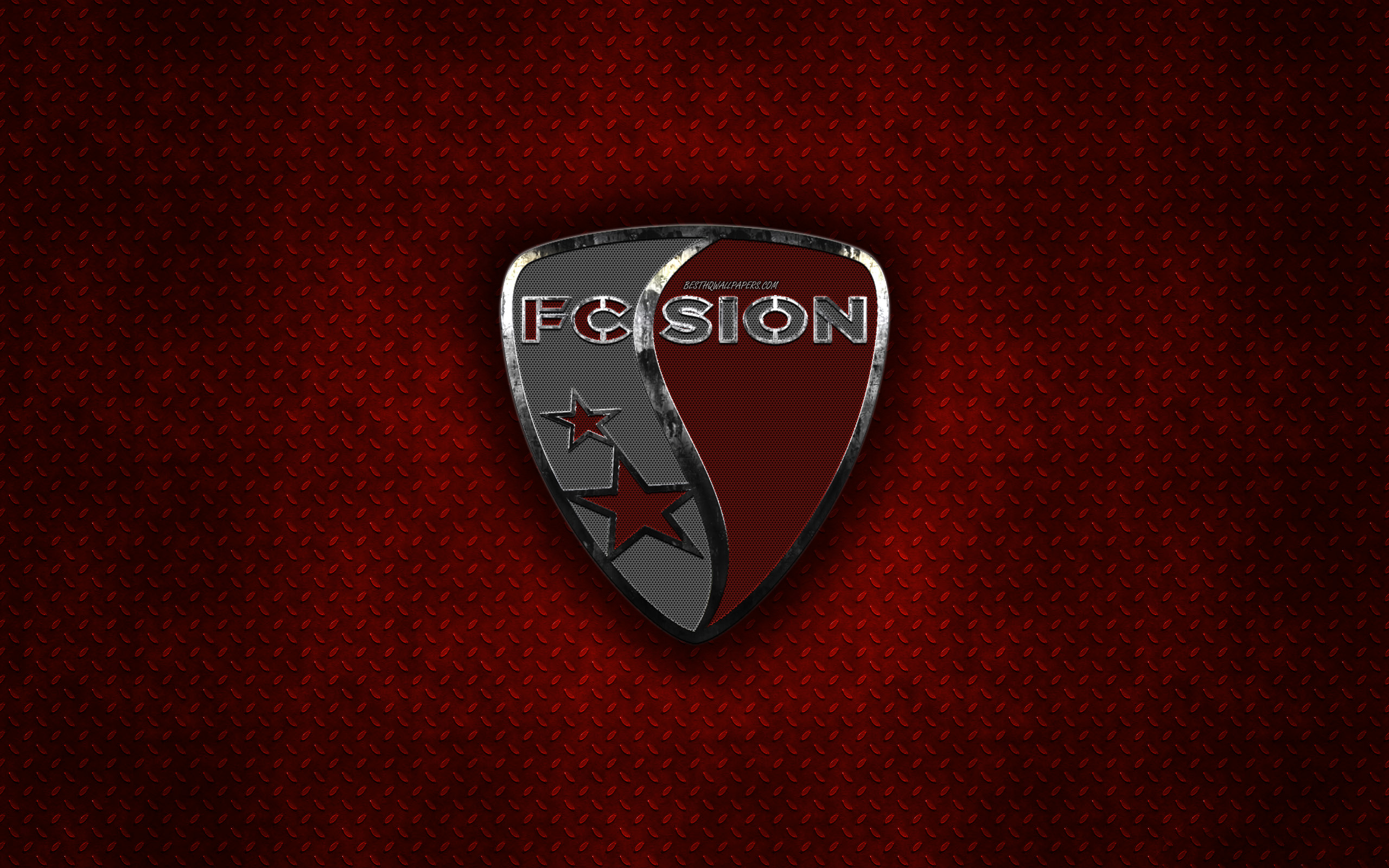 Fc Sion, Swiss Football Club, Red Metal Texture, Metal - Fondo De Pantalla Athletic Club Bilbao - HD Wallpaper 