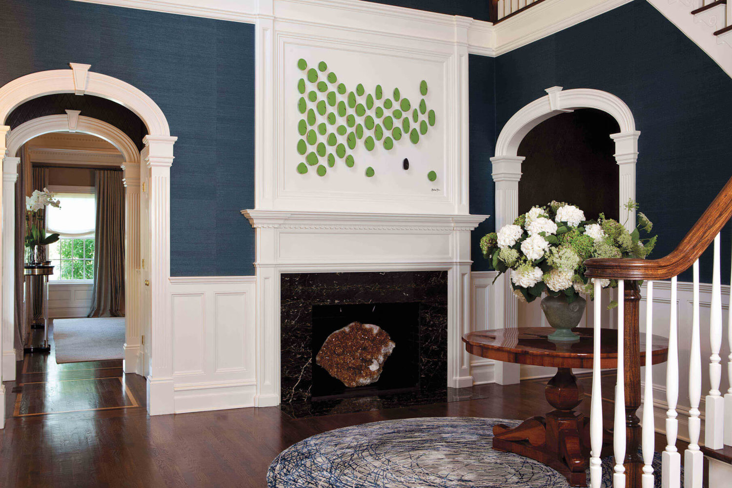 Wallpaper Stairway Blue - Interior Design - HD Wallpaper 