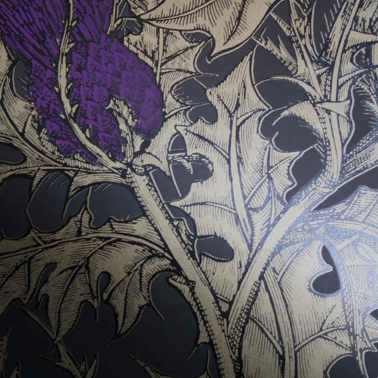 Grand Thistle Handprinted Ex Grn 4007 08 Room1 - Motif - HD Wallpaper 