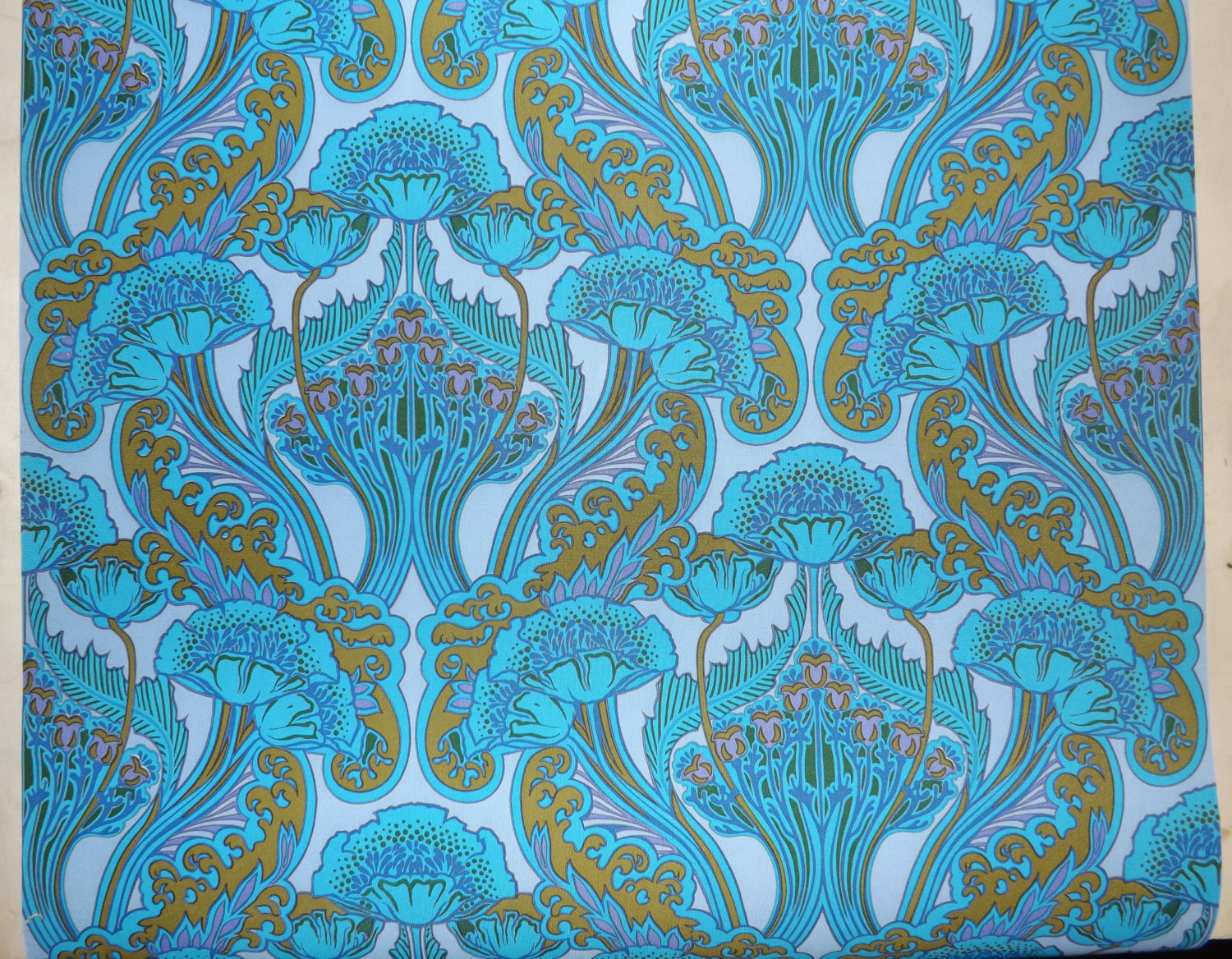 Download Blue Art Nouveau Wallpaper Vinyl Coated Arts And Crafts
