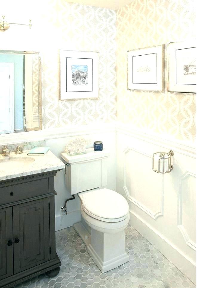 Small Bathroom Wallpaper Ideas Wallpaper For Small - Small Bathroom Wallpaper Feature Wall Bathroom - HD Wallpaper 