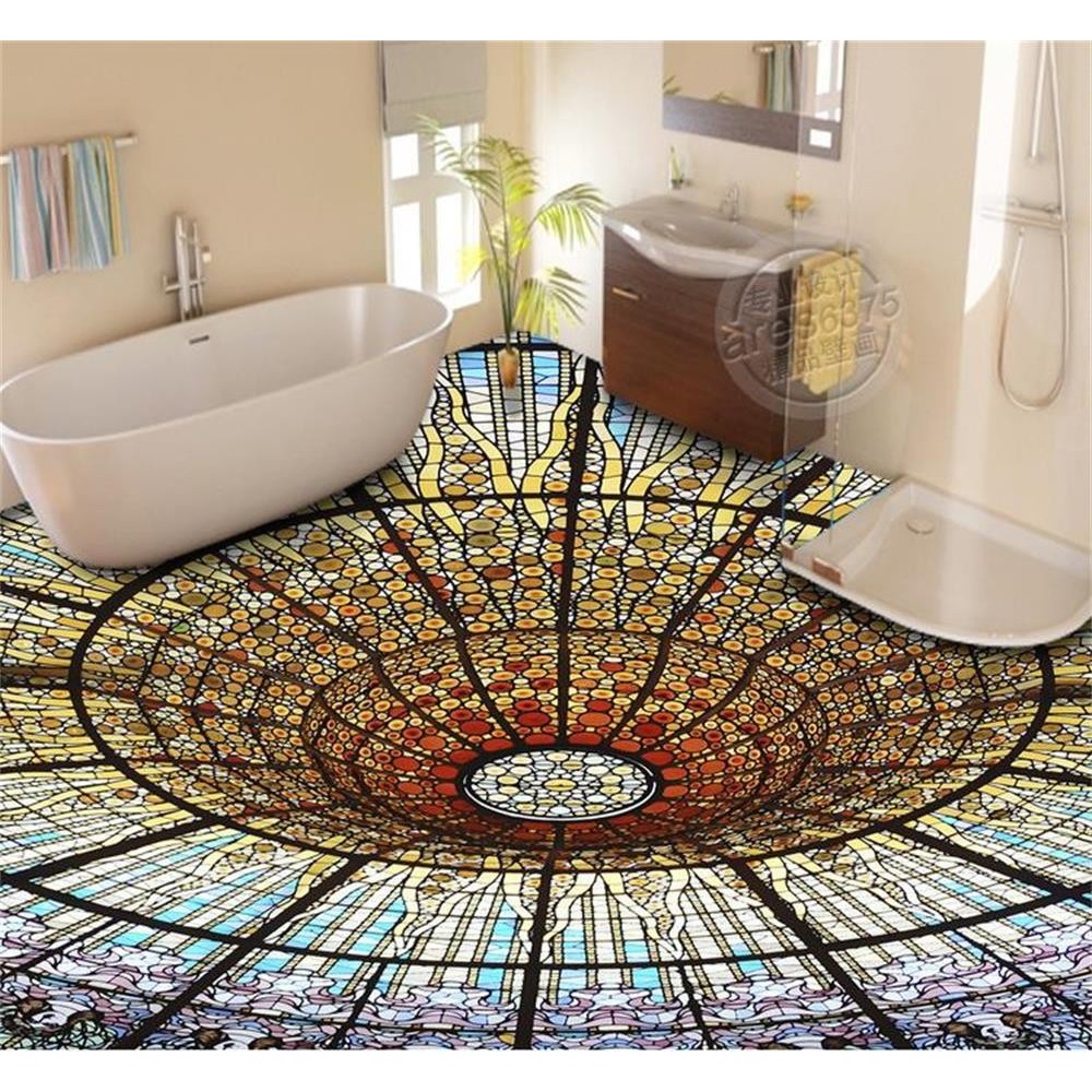 Colorful Vinyl Floor Tiles - HD Wallpaper 