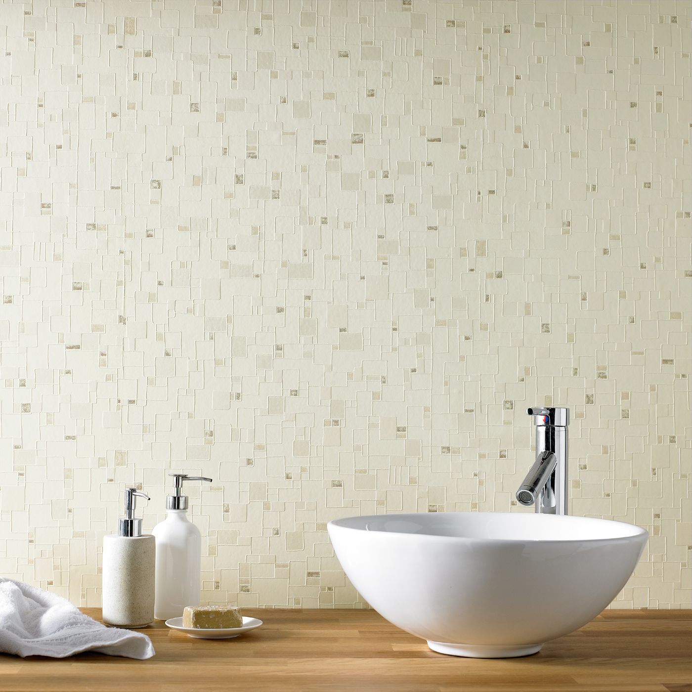 Contour Spa Shimmer Tile Effect Beige Kitchen Bathroom - Bathroom - HD Wallpaper 