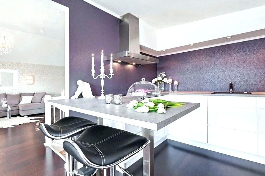 Grey And Purple Kitchen - HD Wallpaper 