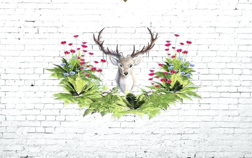 Deer With Flowers In Antlers Desktop Wallpaper Custom - Wallpaper - HD Wallpaper 