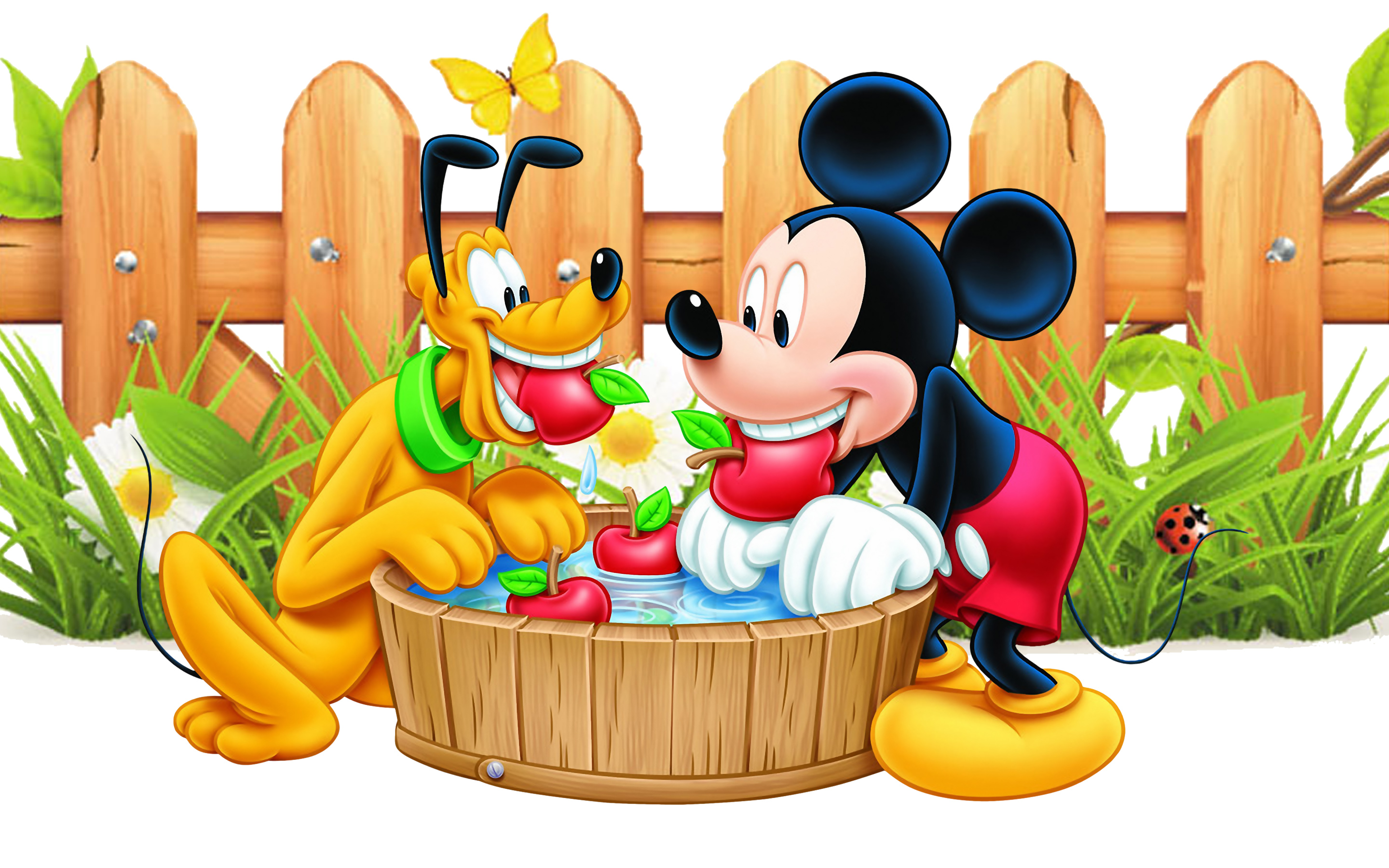 Mickey Mouse And Pluto - HD Wallpaper 