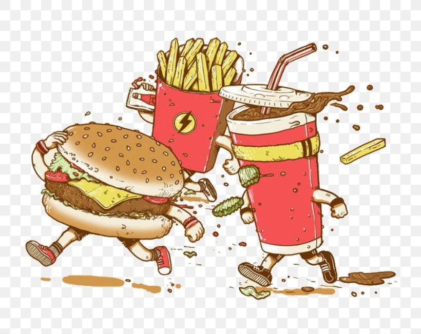 Hamburger Fast Food French Fries Wallpaper, Png, 786x651px, - Fast Food Illustration - HD Wallpaper 