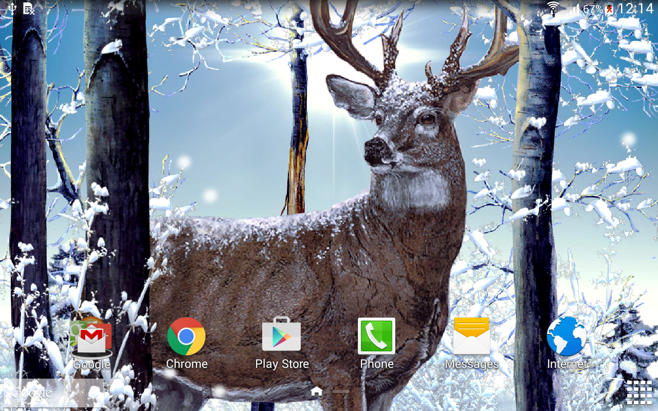 Winter In The Forest - Reindeer Snow Christmas Screensaver - HD Wallpaper 