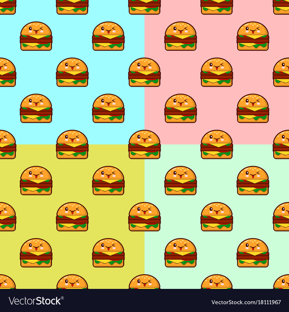 Cute Hamburger Pattern - HD Wallpaper 