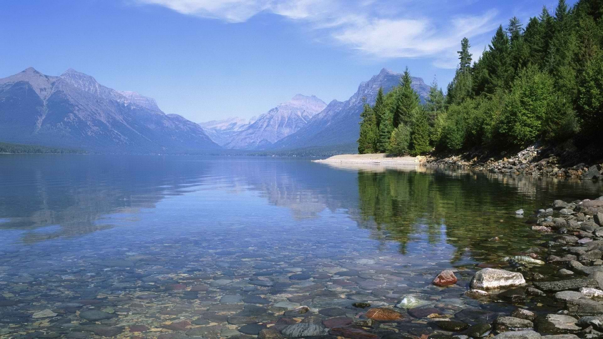 Download Mountains Glacier Park National Animated Nature - Kevätmaisema Taustakuvat - HD Wallpaper 