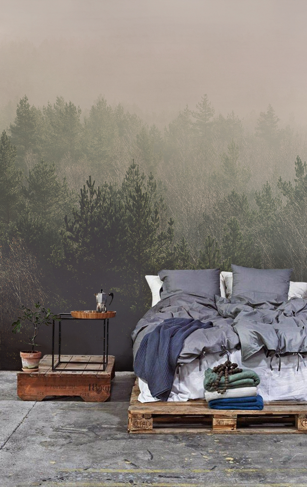 Misty-forest - Bedroom Wall Murals Diy - HD Wallpaper 
