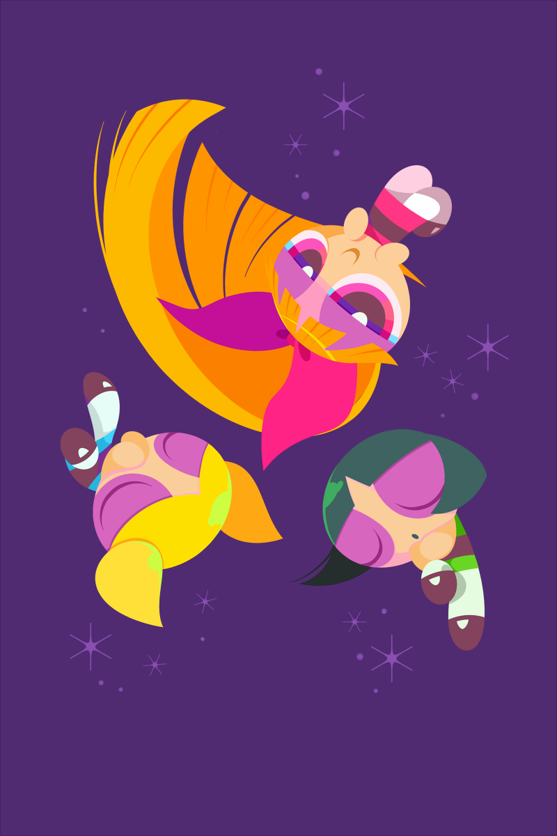 Powerpuff Girls Space Sleeping - HD Wallpaper 