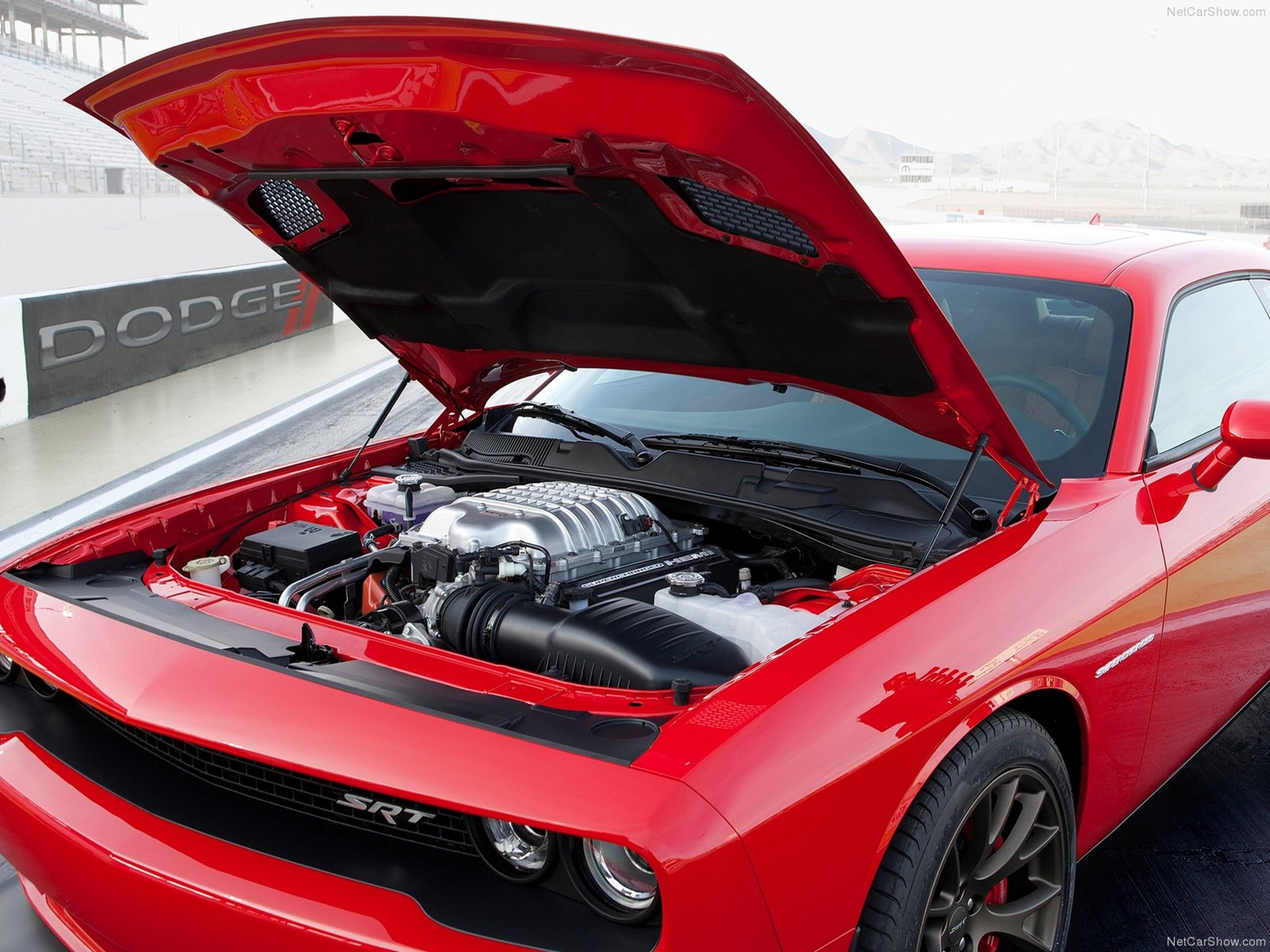 Dodge Challenger Hood Open - HD Wallpaper 