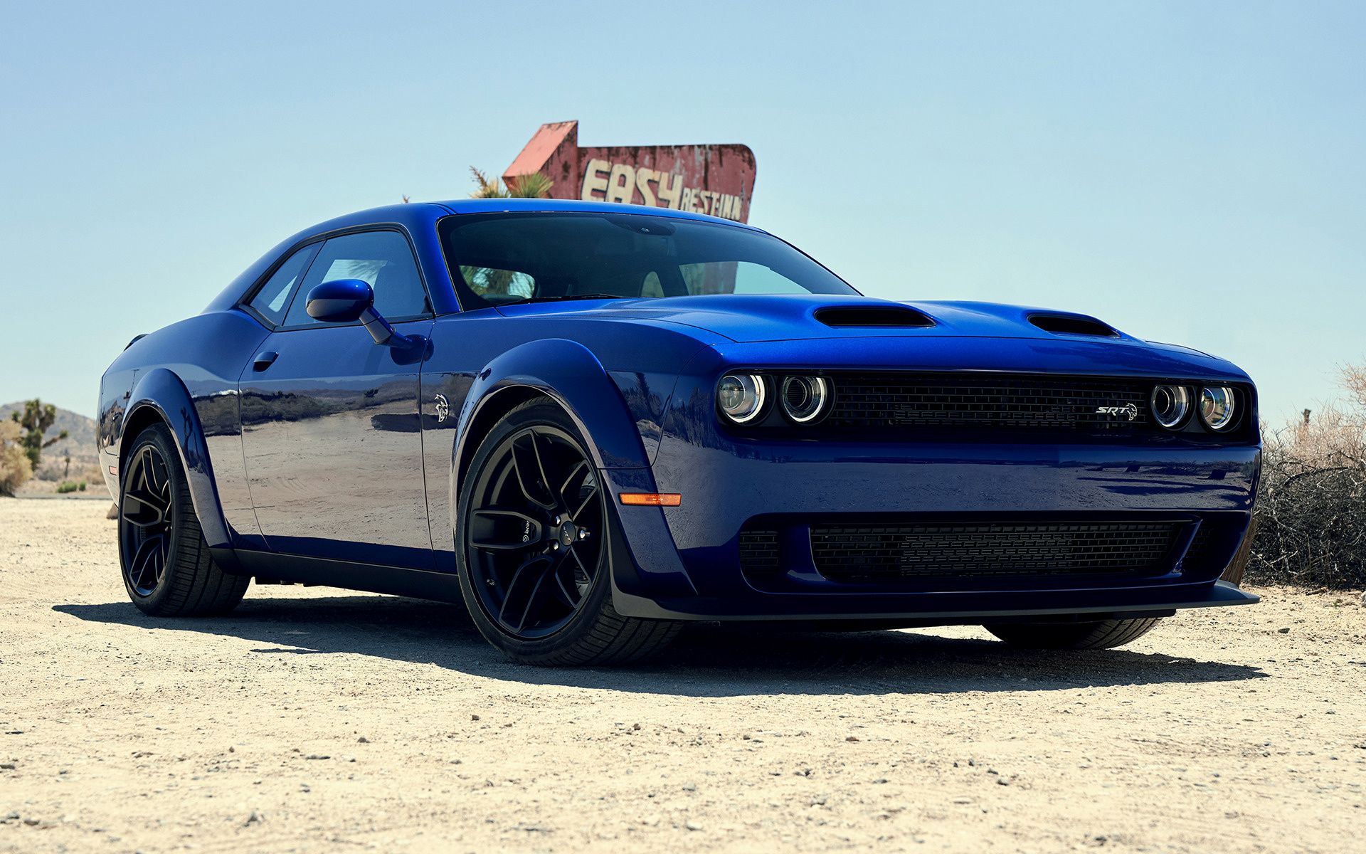 2019 Dodge Challenger Blue - HD Wallpaper 