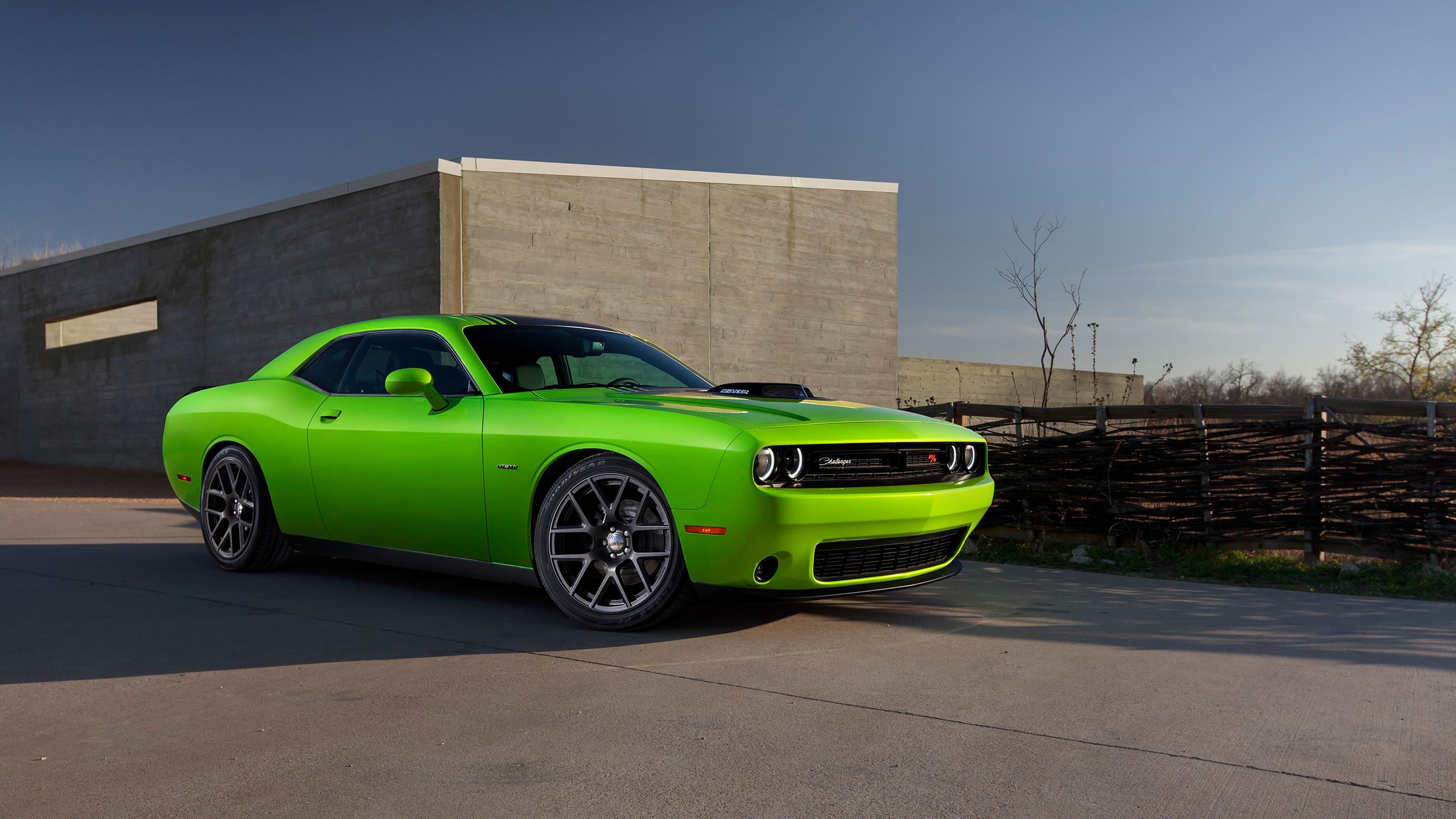 Dodge Challenger 2015 Green - HD Wallpaper 