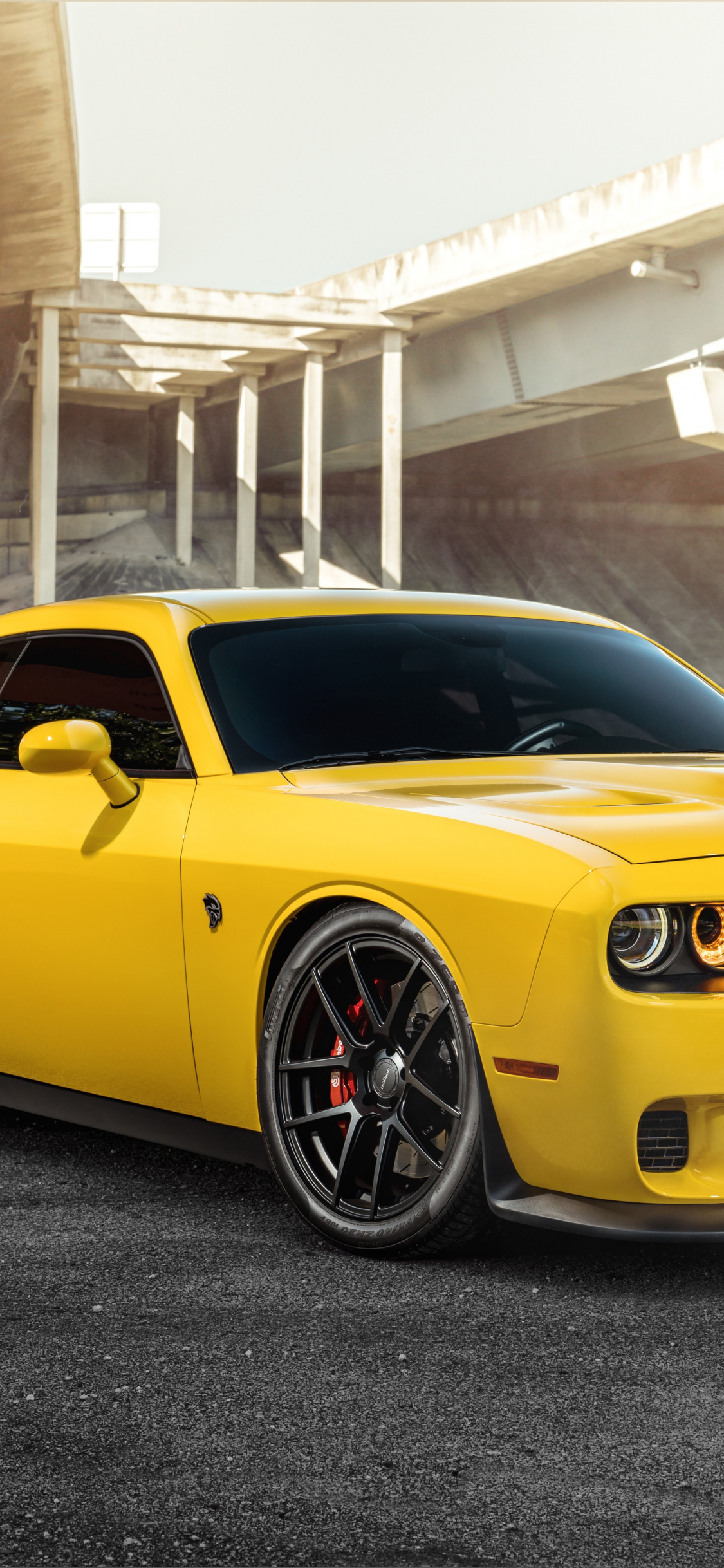 Dodge Charger Srt Hellcat, Yellow, 2018, Wallpaper - Dodge Challenger Srt Amarillo - HD Wallpaper 