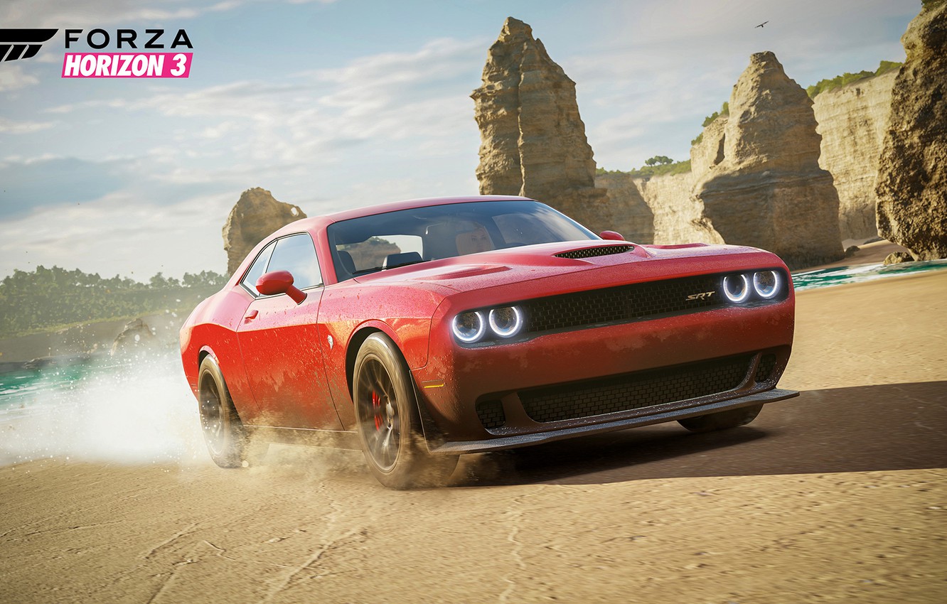 Photo Wallpaper Microsoft, Dodge, Game, Hellcat, Forza - Forza Horizon 3 Обои - HD Wallpaper 