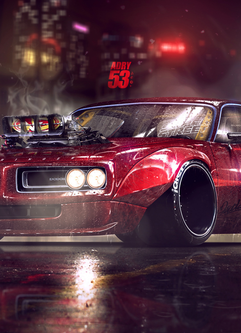 Dodge Charger, Muscle Car, Artwork, Wallpaper - Mobile Muscle Car Wallpaper 4k - HD Wallpaper 