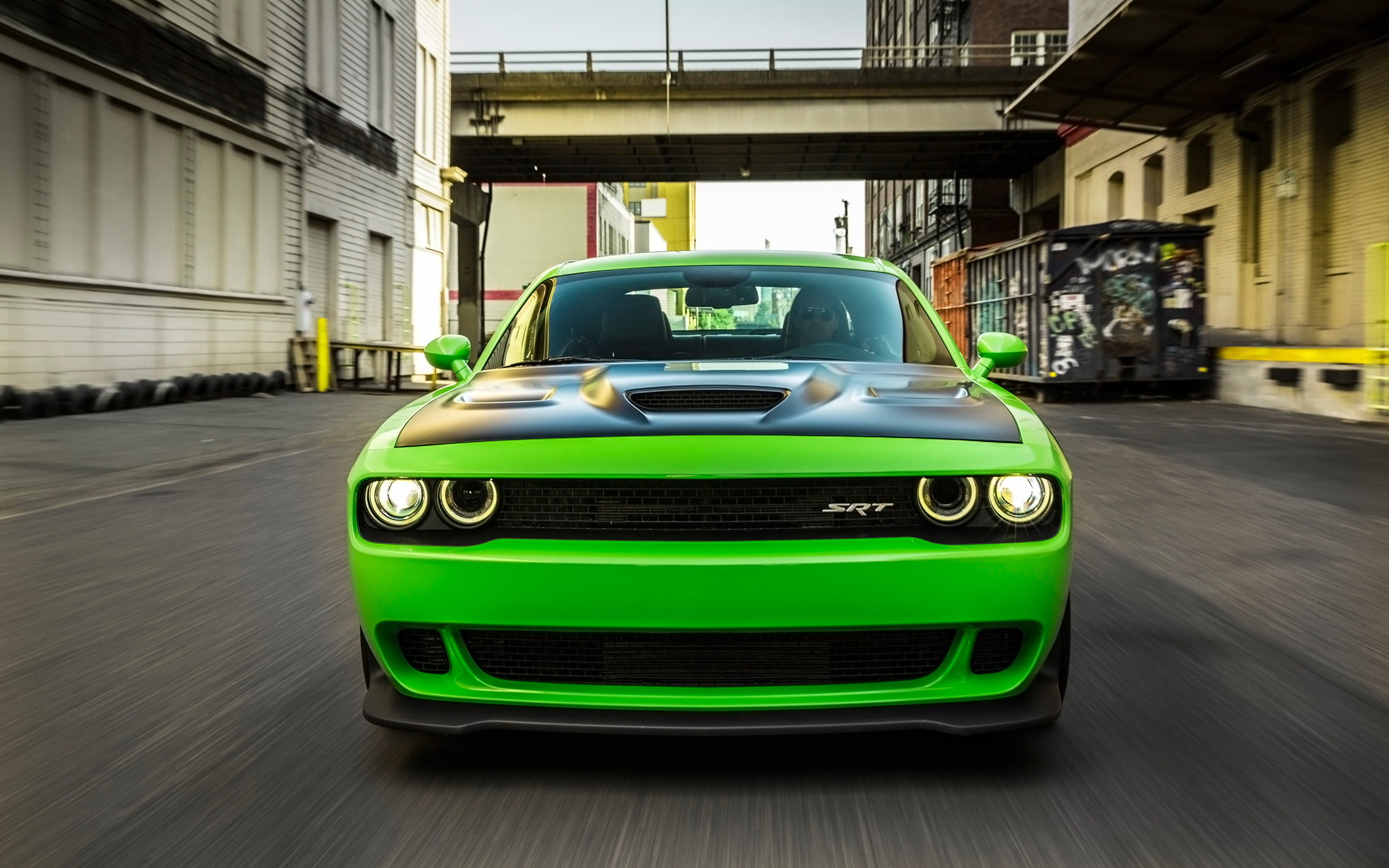 Dodge Challenger 2016 Green - HD Wallpaper 