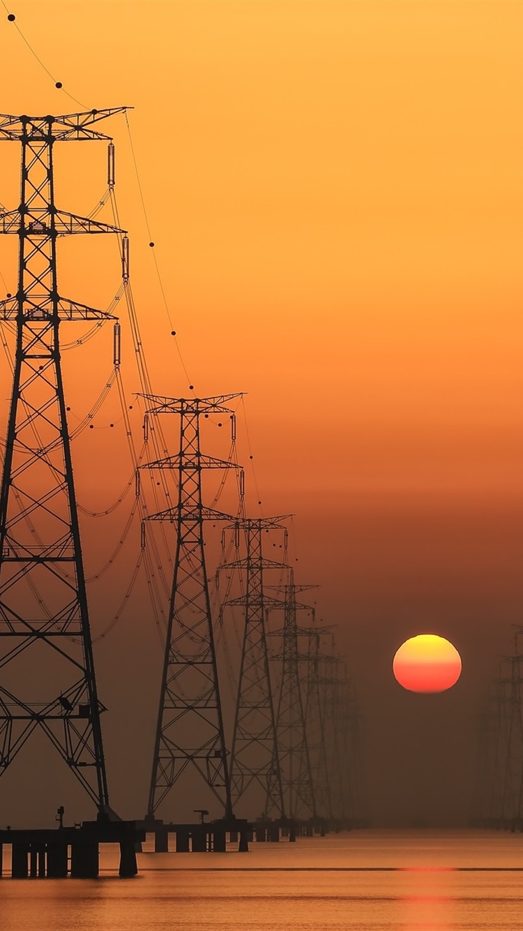 Iphone Wallpaper Power Lines, Wire, Sunset - Tiger Seo - HD Wallpaper 