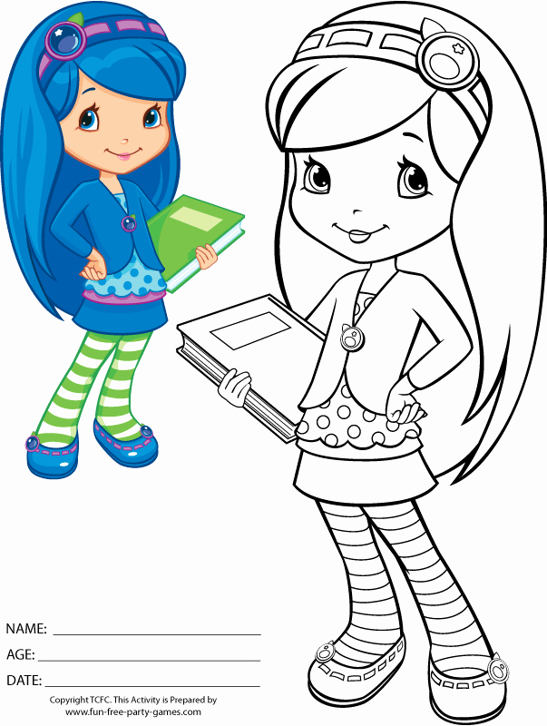 Strawberry Shortcake Coloring Book Unique Colours Drawing - Blueberry Muffin Strawberry Shortcake Cartoon - HD Wallpaper 