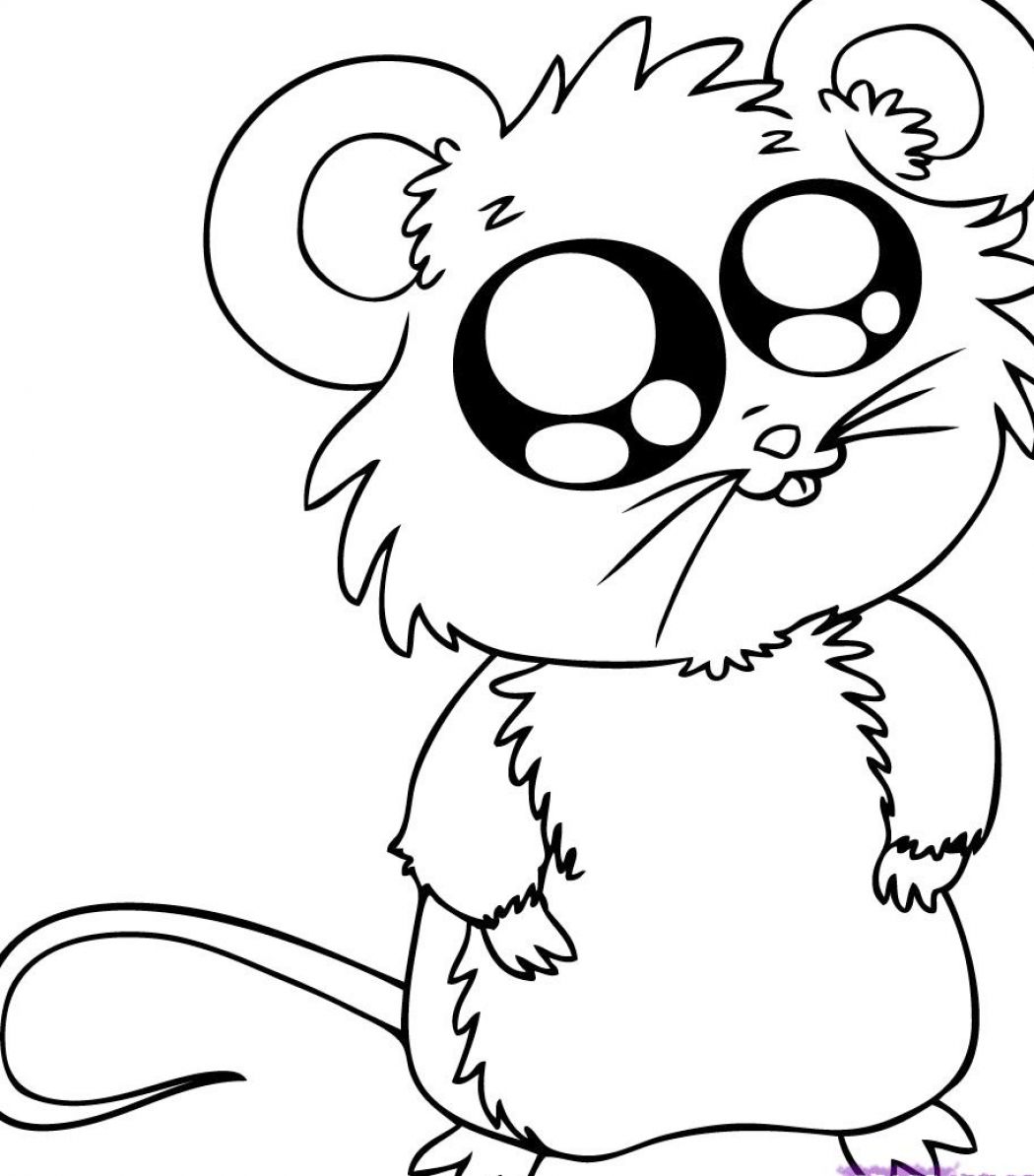 Cartoon Baby Animals Coloring Pages Background 1 Hd - Draw A Cartoon Mouse - HD Wallpaper 